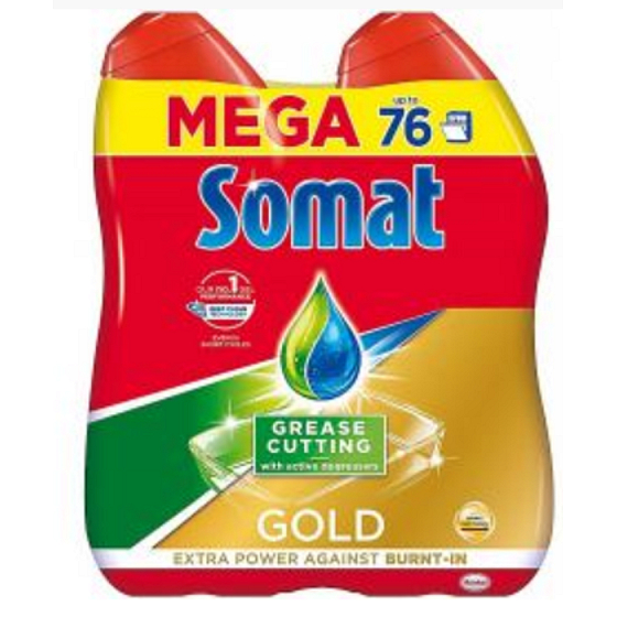 Somat Gold Gel Anti-Grease Gel s technologií hloubkového čištění gel na mytí nádobí v myčce 2 x 684 ml