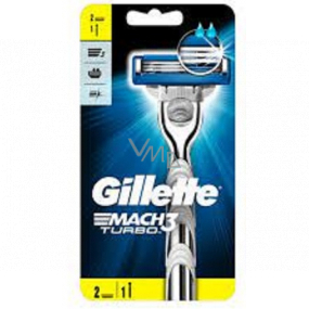 Gillette Mach3 Turbo strojek + náhradní hlavice 2 kusy, pro muže