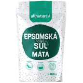 Allnature Epsomská sůl Hořčík, Síran a Máta do koupele uvolňuje svaly, odbourává stres, detoxikuje organismus 1000 g