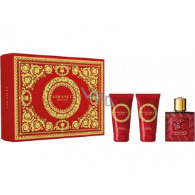 Versace Eros Flame parfémovaná voda pro muže 50 ml + sprchový gel 50 ml + balzám po holení 50 ml, dárková sada