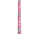 Nekupto Dárkový balicí papír 70 x 150 cm Růžové, fialové květy