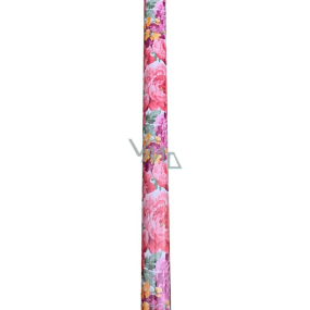 Nekupto Dárkový balicí papír 70 x 150 cm Růžové, fialové květy