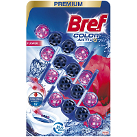 Bref Color Aktiv Flower tuhý WC blok, 4× 50 g