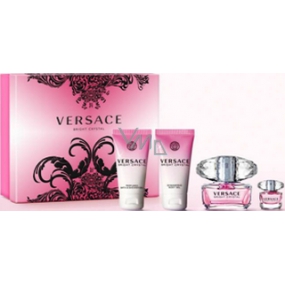 Versace Bright Crystal toaletní voda s rozprašovačem 50 ml + sprchový gel 50 ml + tělové mléko 50ml + toaletní voda 5 ml, dárková sada
