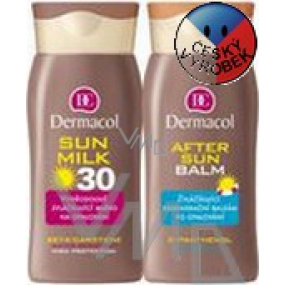 Dermacol Sun Milk SPF30 voděodolné mléko na opalování 200 ml + After Sun Balm 200 ml, kosmetická sada