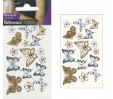 Tetovací obtisky zlaté a stříbrné Motýli 10,5 x 6 cm