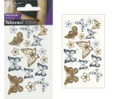 Tetovací obtisky zlaté a stříbrné Motýli 10,5 x 6 cm