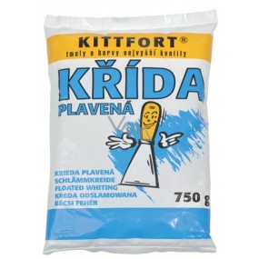 Kittfort Křída plavená, přísada pro zvýšení bělosti nátěrů, plnivo do tmelů, barev a jiných stavebních směsí 750 g
