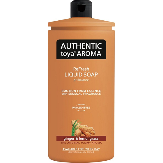 Authentic Toya Aroma Ginger & Lemongrass tekuté mýdlo náhradní náplň 600 ml