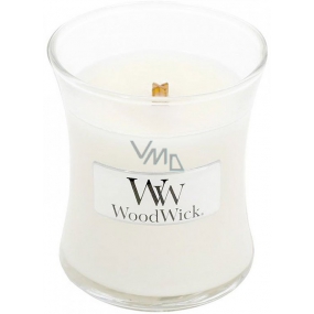 WoodWick White Teak - Bílý teak vonná svíčka s dřevěným knotem a víčkem sklo malá 85 g