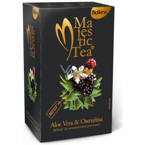 Biogena Majestic Aloe Vera & Ostružina aromatizovaný bylinný čaj, porcovaný nálevové sáčky 20 x 2,5 g