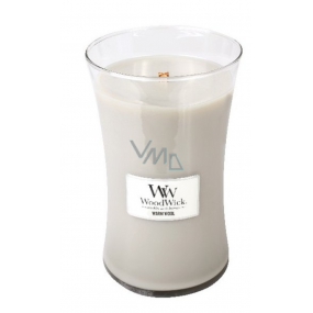 WoodWick Warm Wool - Hřejivá vlna vonná svíčka s dřevěným knotem a víčkem sklo velká 609,5 g