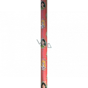 Ditipo Dárkový balicí papír 70 x 200 cm Vánoční Disney Princezny v kolečkách růžový