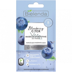 Bielenda Blueberry C-Tox Americká borůvka Smoothie hydratační a rozjasňující pleťová maska 8 g