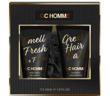 Grace Cole GC Homme mycí gel 50 ml + šampon 50 ml + mycí houba, kosmetická sada pro muže