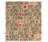 Zöwie Dárkový balicí papír 70 x 150 cm Vánoční Simply The Best přírodní nápis Christmas