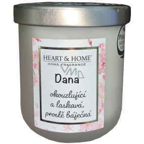 Heart & Home Svěží prádlo sójová vonná svíčka se jménem Dana 110 g