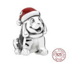 Charm Sterlingové stříbro 925 Vánoční štěně, korálek na náramek Vánoce