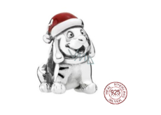 Charm Sterlingové stříbro 925 Vánoční štěně, korálek na náramek Vánoce