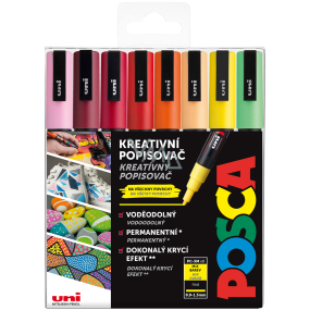 Posca Univerzální sada akrylátových popisovačů 0,9 - 1,3 mm Summer mix teplých tónů 8 kusů PC-3M