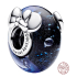 Charm Sterlingové stříbro 925 Disney Mickey Mouse a Minnie Mouse z modrého Murano skla, korálek na náramek film