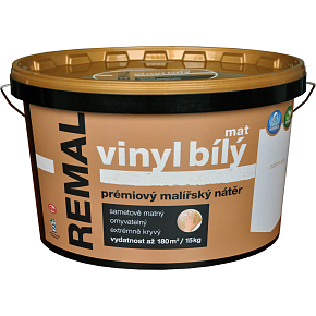 REMAL Vinyl bílý mat omyvatelná barva na zeď 15 kg REMAL Vinyl bílý mat omyvatelná barva na zeď 15 kg