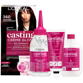 Loreal Paris Casting Creme Gloss barva na vlasy 360 tmavá višeň glossy blacks