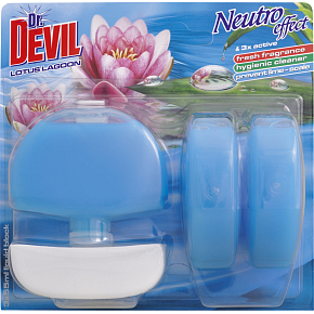 Dr. Devil 3v1 Lotus Lagoon tekutý WC blok, košíček + náplň 3× 55 ml Dr. Devil 3v1 Lotus Lagoon tekutý WC blok, košíček + náplň 3× 55 ml