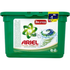 Ariel Power Capsules Mountain Spring gelové kapsle na praní prádla 3X More Cleaning Power 15 kusů 432 g