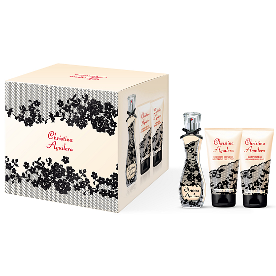 Christina Aguilera Signature parfémovaná voda 30 ml + sprchový gel 50 ml + tělové mléko 50 ml, dárková sada
