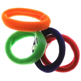 Vlasová gumička červená, zelená, oranžová, fialová 3 x 0,7 cm 4 kusy