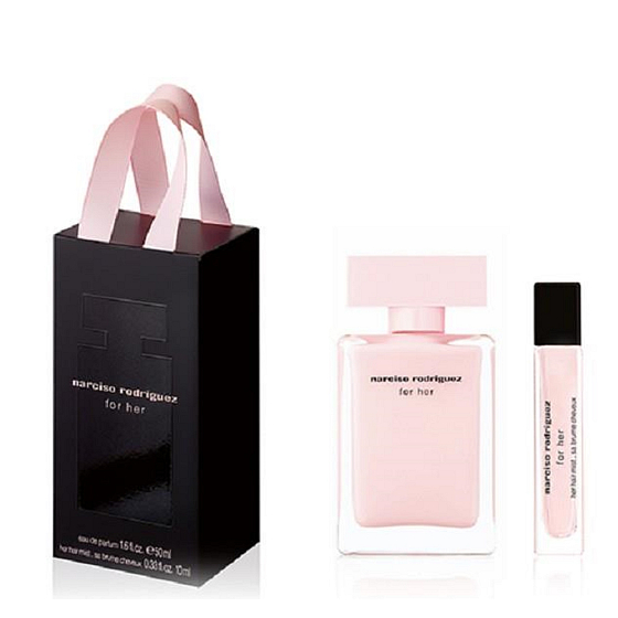 Narciso Rodriguez for Her Eau de Parfum parfémovaná voda pro ženy 50 ml + vlasová mlha 10 ml, dárková sada