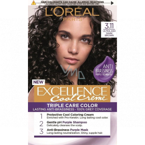 Loreal Paris Excellence Cool Creme barva na vlasy 3.11 Ultra popelavá tmavá hnědá