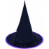 Rappa Halloween Klobouk Čarodějnice černý s fialovým lemováním pro děti 32 cm