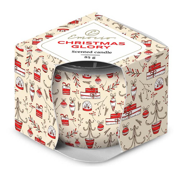 Emocio Cookie and Cream Christmas Glory - Vánoční sláva vonná svíčka sklo 70 x 62 mm 85 g