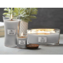 WoodWick Lavender & Cedar - Levandule a cedr vonná svíčka s dřevěným širokým knotem a víčkem sklo loď 453 g