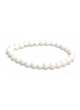 Mušle Tridacna lastura náramek elastický přírodní kámen, kulička 8 mm / 16 - 17 cm