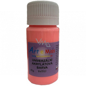 Art e Miss Svítící univerzální akrylátová barva 74 Neon červená 40 g