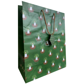 Nekupto Dárková papírová taška 32,5 x 26 x 13 cm Vánoční svíčka v oříšku