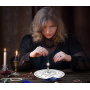 Onyx Merkaba kyvadlo + čirý křemen + bronz, přívěsek z přírodního kamene 7,7 cm, řetízek cca 26,5 cm