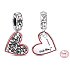 Charm Sterlingové stříbro 925 Keith Haring srdce Umění linek, lidé a srdce, přívěsek na náramek