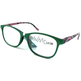 Berkeley Čtecí dioptrické brýle +2,5 plast zelené, barevné postranice 1 kus MC2193