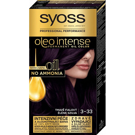 Syoss Oleo Intense Color barva na vlasy bez amoniaku 3-33 Tmavě fialový