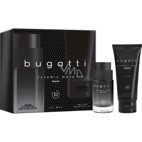 Bugatti Dynamic Move Black toaletní voda 100 ml + sprchový gel 200 mldárková sada pro muže