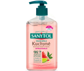 Sanytol Růžový grapefruit & Svěží citrón antibakteriální mýdlo na ruce do kuchyně 250 ml s dávkovačem