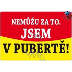 Nekupto Humorná cedulka Jsem v pubertě! 15x10 cm 1 kus