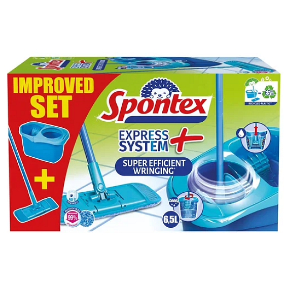 Spontex Express System Plus úklidový set, plochý mop + vědro 8 l