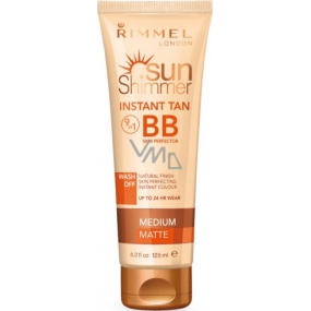 Rimmel London Sun Shimmer Instant Tan BB Skin Perfector 9v1 okamžitá tónovací pěče Medium Matte 125 ml