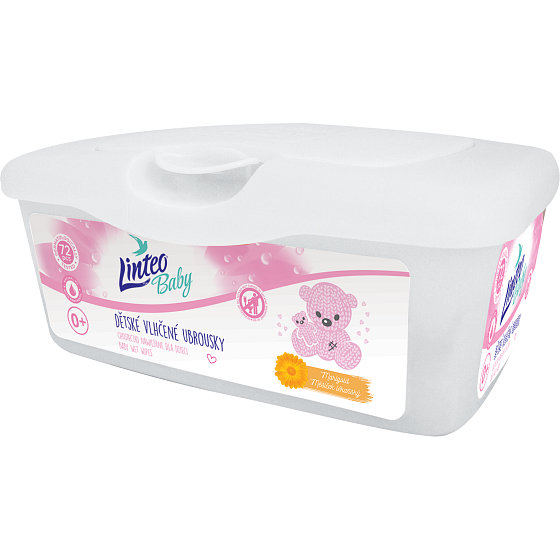 Linteo Baby Soft & Cream vlhčené ubrousky pro děti box 72 kusů