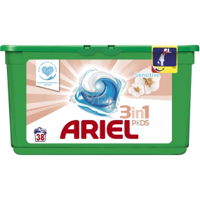 Ariel 3v1 Sensitive gelové kapsle na praní prádla 38 kusů 1094,4g